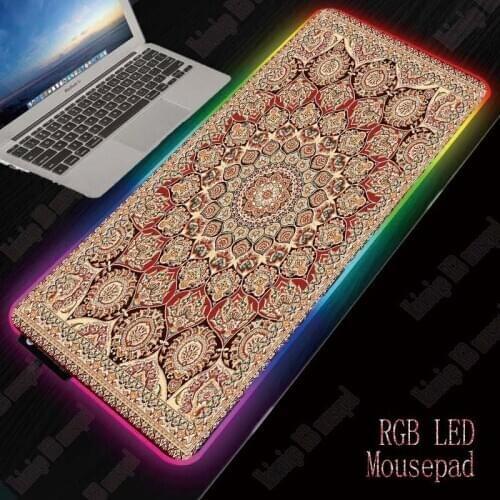 MRGBEST Persian Rug Style Gaming Mouse Pad RGB LED 350*600/350*900mm Desk Pad Gaming Mat Large Mouse Pad Glistering