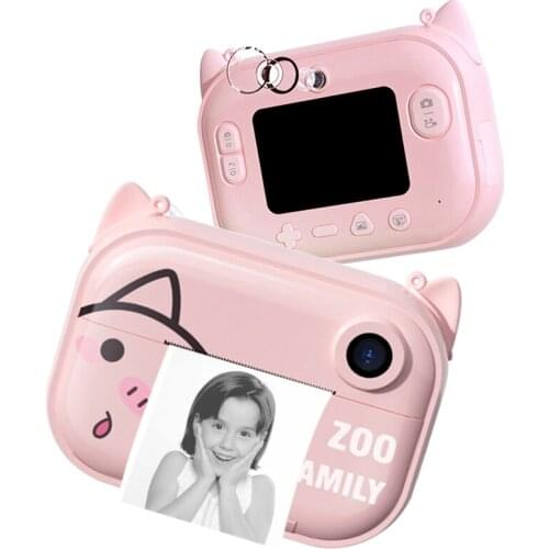 Cute Mini Children Camera Toys 2.4 Inch Instant Print Kids Digital Wifi Camera With Thermal Photo Paper for Baby Birthday Gifts