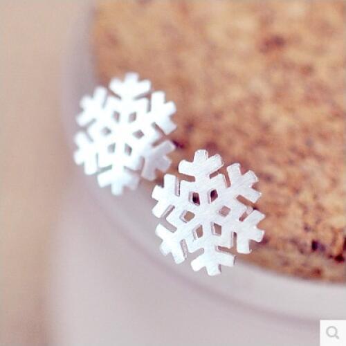 Cute Girls Tiny Snowflake Earring For Women Korean Style Stud Earing Female Brincos Jewelry Wedding Party Bridesmaid Gift