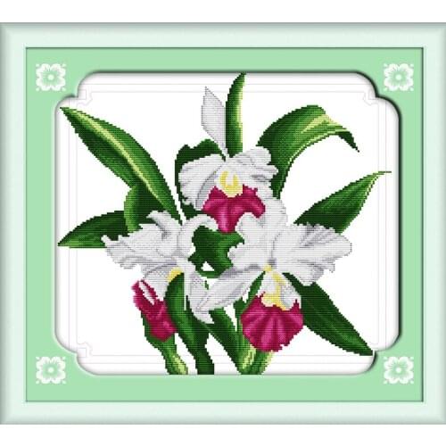 Burst into bloom cross stitch kit flower 18ct 14ct 11ct count printed canvas stitching embroidery DIY handmade needlework