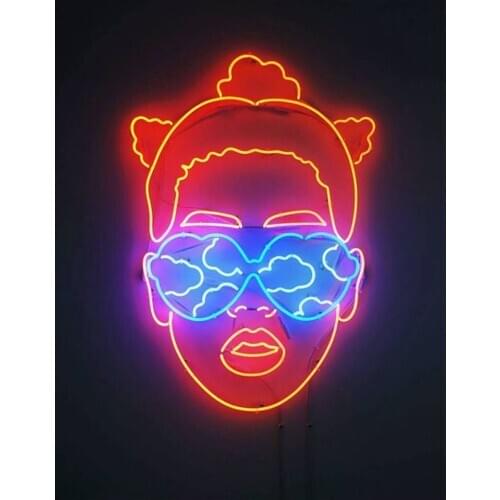 Neon Sign For Beautiful Girl Lady handcraft Glass Tubes beer Commercial Lamp resterant light advertise fashion Handmade light