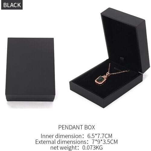 New Matte Black Female Pendent Jewelry Storage Box For Earring Necklace Wedding Ring Bracelet Showcase Jewellery Holder 6 Colors