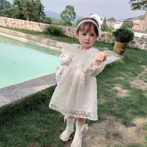 Girl Dress Kids Baby Clothes 2021 Lace Spring Autumn Outwear Party Princess Uniform Dresses Cotton Children Clothing Vestido Rob