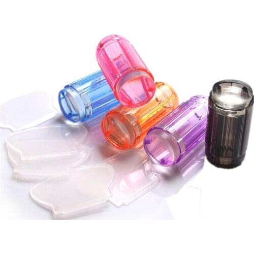 9 colors Clear Round Jelly Nail Art 2.8cm Jelly head Nail Stamping Stamp Scraper Polish Print Transfer Nail Stamper Tools