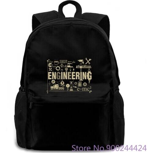 Engineering Collage Printed Hip-Hop women men backpack laptop travel school adult student