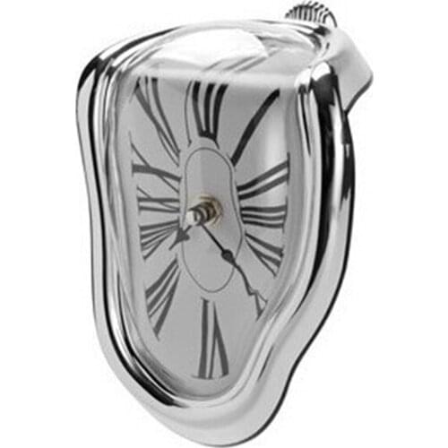 Surreal Melted Twisted Roman Numeral Wall Clock Surrealism Salvador Dali Style Wall Clock Amazing Home Decor Gifts for Boys Kids