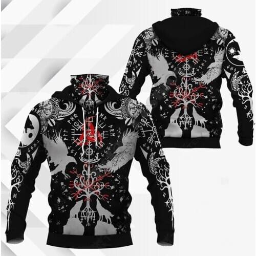 Viking Tattoo 3D Printed Hoodies Harajuku Fashion Sweatshirt Women Men Casual Pullover Hoodie Mask Warm Drop Shipping 03