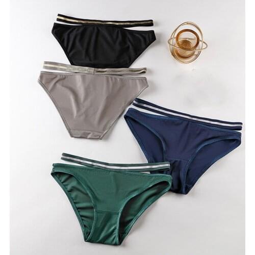 Large Size Ice Silk Panties Female Seamless Low Waist Breathable Underwear Lingerie New Design Ladies Triangle Pants for Women