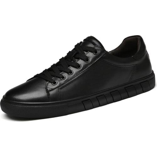 Mens Shoes Skateboarding Shoes Genuine Leather Low-top Lace Up Casual Sport Hard-Wearing Non Slip Comfortable Fashion