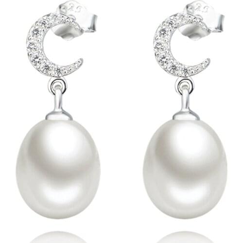 GNE1162 100% Fine 925 Sterling Silver Hot Sale Earring Beauty Fashion Pearls Drop Earrings Fashion Jewelry Fine Gift For Women