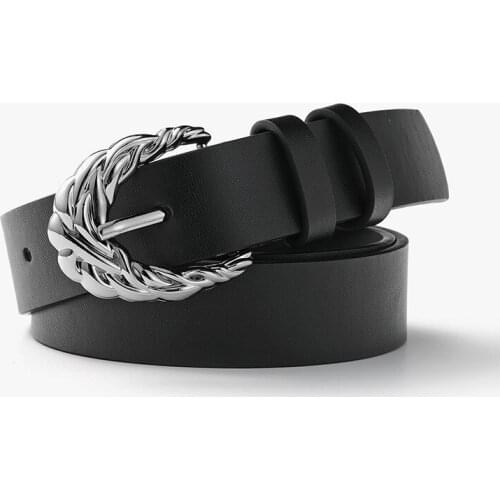 Women Metal Buckle Belt Fashion Gold Pin Buckle Pu Belts for Women 2020 Black Ins Waistband Female Jeans New Dress Gifts Hot