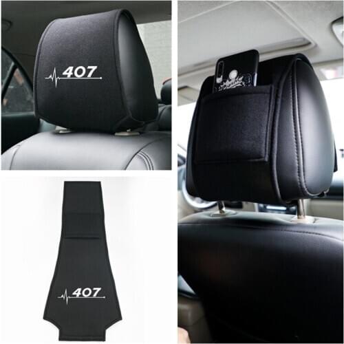 1PCS Car seat headrest cover for Peugeot 407 Accessories Car Styling