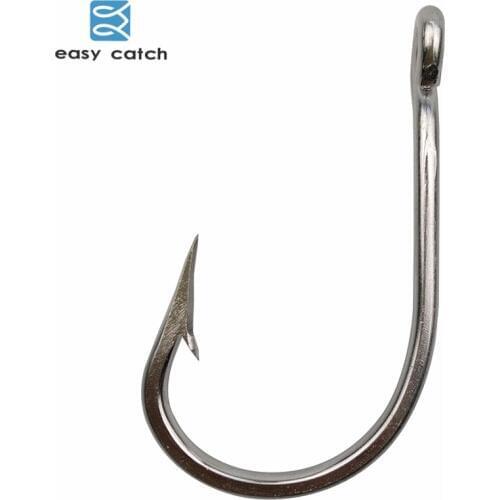 Easy Catch 10pcs 7691 Stainless Steel Sharp Big Thick Tuna Fishing Hooks Size 3/0 4/0 5/0 6/0 7/0 8/0 9/0 10/0 11/0 12/0 13/0