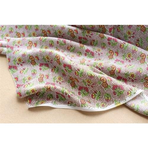 16mumi Silk plain crepe satin printed mulberry silk garment fabric BH1652 0.5m