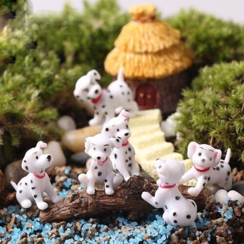 Mini Dalmatians Dog Miniature Fairy Garden Decoration Houses Mini Craft Micro Landscaping Decor Home Decoration DIY Accessories