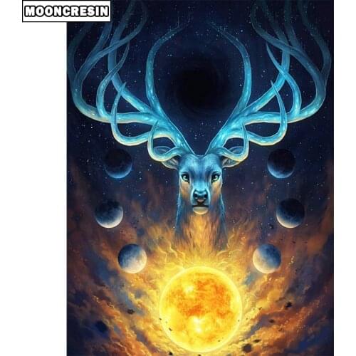 Diamond Embroidery Mosaic Painting By Numbers The Deer in The Starry Sky Diy Diamond Painting Full Square Rhinestone Home Decor