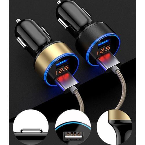 3.1A Dual USB Car Charger With LED Display for koda Octavia A5 A7 RS Fabia Superb Rapid Yeti Accessories Car Styling