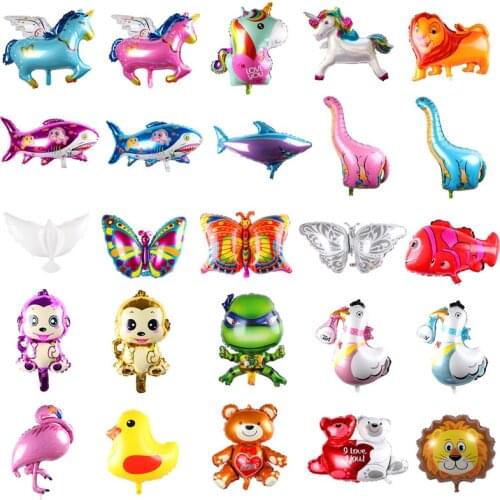 Big shark unicorn butterfly bear dinosaur animal shape aluminum balloon cartoon toy decoration birthday balloon