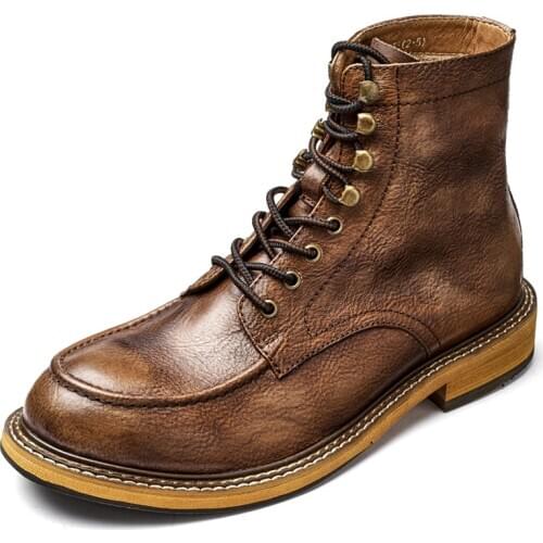 Spring Military Boots Man Soft Mens Genuine Leather Shoes 2021 Warm Winter Boots For Men 10#15/10d50