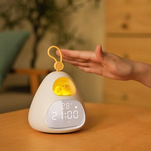 Alarm Clock Night Light New Cute Digital Clock Expression Multifunctional Bedside Lamp Chargeable Child Home Decor