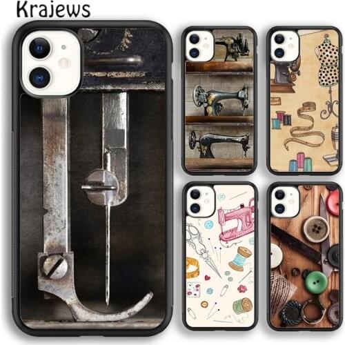 Krajews Sewing Machine Pattern Phone Case Cover For iPhone 5s 6s 7 8 plus X XR XS 11 12 pro max Samsung Galaxy S8 S9 S10 Plus