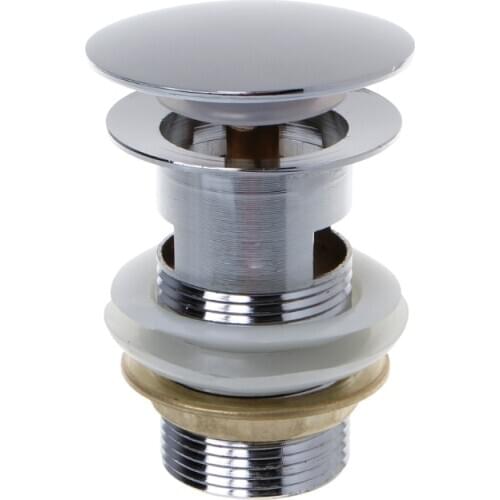 Bathroom Sink Drain Stopper Sink Tap Push Button up Waste Plug Slotted Drain