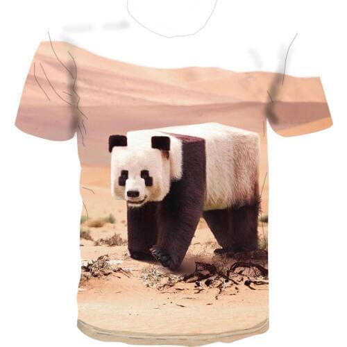 2020 summer for men and women new China national treasure cute giant panda 3D T-shirt short sleeve printed T-shirt personalized