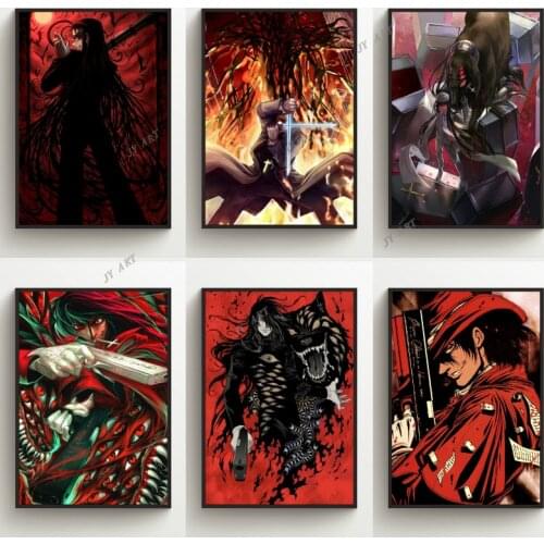 Hellsing Alucard Alexander Anderson Anime Canvas Poster Nursery Wall Art Painting Print Nordic Kids Picture Baby Bedroom Decor