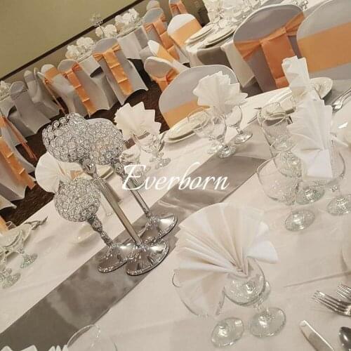 Crystal Wedding Decoration Tealight Candle Holders Gold Candlestick Table Centerpiece Metal Candle Stand Home Decor 10pcs/Lot