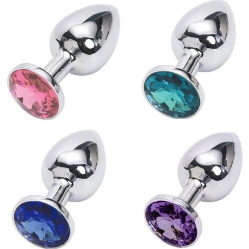 Two/one/three Stimulating Toy Butt Plug Gay Product Random Color Stainless Steel Butt Plug Anal Beads Crystal Jewelry