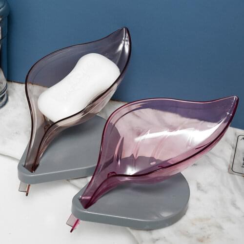 1Pc Creative Suction Cup Soap Holder Leaf Shape Draining Soap Dish Tray for Shower Bathroom Kitchen bathroom accessories