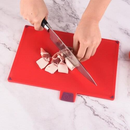 Kitchen Prep Thick Cutting Meat Vegetables Mat Holder Colorful Plastic Chopping Board Set