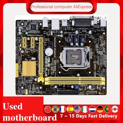 For Asus H81M-D PLUS Desktop Motherboard H81 LGA 1150 LGA1150 For Core i7 i5 i3 DDR3 SATA3 USB3.0 Original Used
