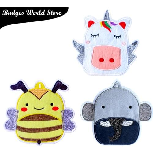 Cute Small Animal 3D Unicorn Honeybee Elephant Penguin Patch for Clothing Sticker for Boy Girl DIY Patches T-shirt Badges
