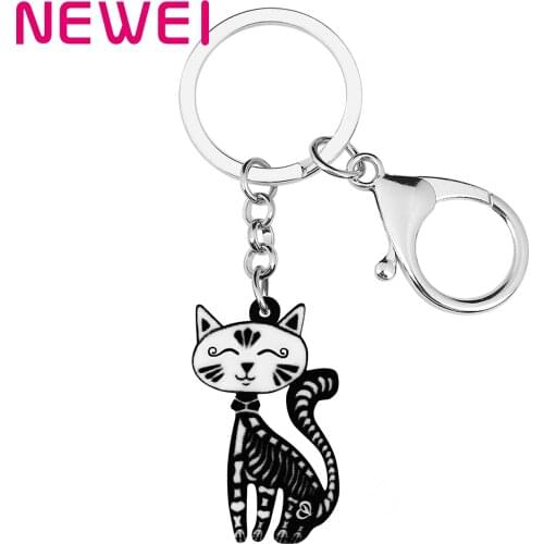 NEWEI Halloween Acrylic Elegant Sitting Skull Cat Earrings Trendy Skeleton Drop Dangle Gift Jewelry For Women Girls Teen s