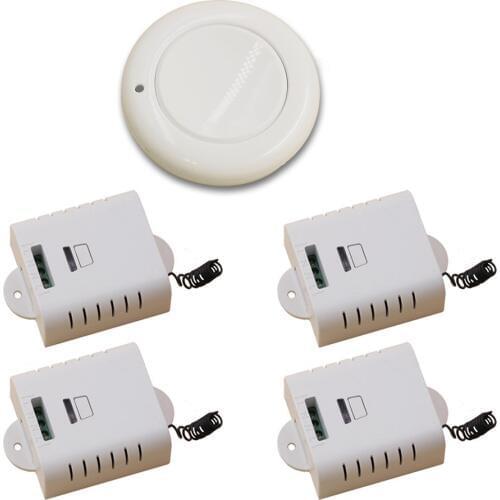 New Arrival AC85V 110V 220V 250V 1CH RF Wireless Remote Control Switch System White Remote+4* Receiver with Cover for Smart Home