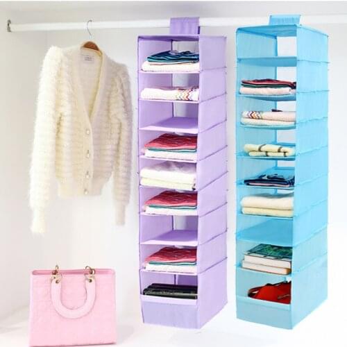 9 Grid Oxford Magic Stickers Hanging Storage Bag Wardrobe Clothes Blanket Underwear Clothing Socks Hat Closet Organizer