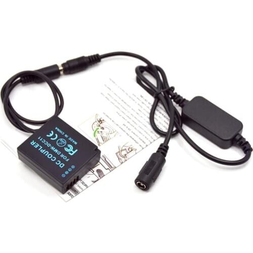 12V-24V step-down Power Cable + DCC11 DMW-BLG10 DMC BLE9 BLE9E Dummy Battery for Lumix FMARKII DMC GF3 GF5 GF6 GX5 GX7 GX85 CGK