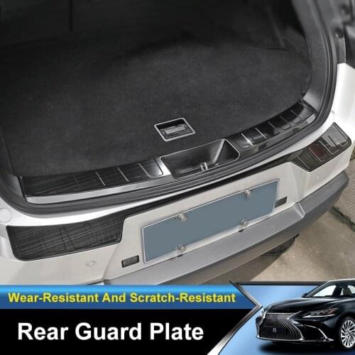 QHCP Rear Trunk Plate Stainless Steel Rear Bumper Foot Plates Inner External Tail Gate Guard Protector For Lexus UX200 260H 2019