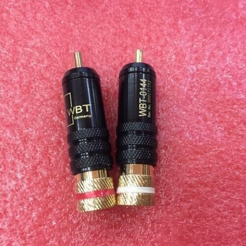 Sindax RCA connectors male WBT-0144 signal line plug WBT 0144 RCA plug lotus head copper RCA plug gold plated 10pcs/lot