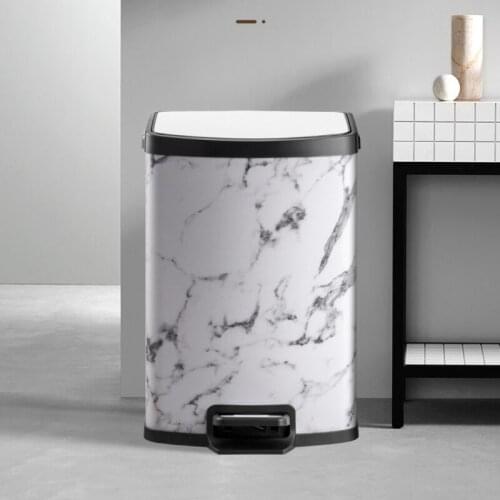 Luxury Nordic Trash Bin Bedroom Cover Modern Recycle Trash Can with Lid Office Rectangular Vuilnisbak Waste Container ED50TC