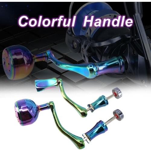 Fishing Reel Handle Grip Pill New Fishing Reel Refits Aviation Material Chameleon Colorful Rocker Arm Fishing Wheel Color Handle