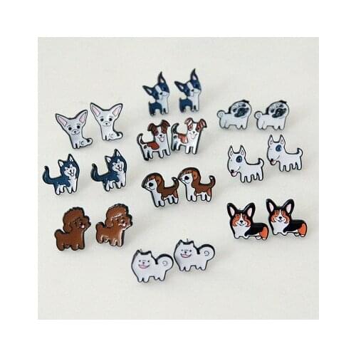 Dog Series Fashion Anime Action Figures Cartoon Products Accessories Stud Earrings Girls Unisex Birthday Gifts