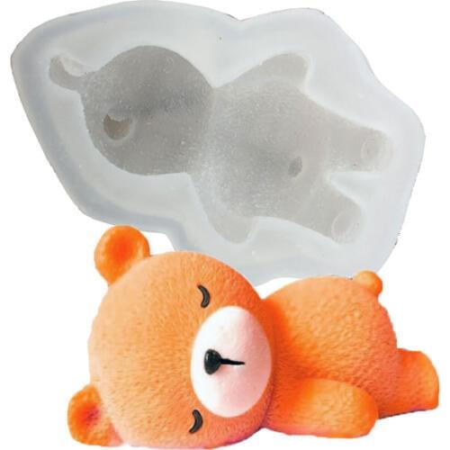Sleeping Bear Mousse Chocolate Silicone Mold Fondant Cake Candy Molds Cookies Pastry Biscuits Mould Cake Decoration Baking Tools