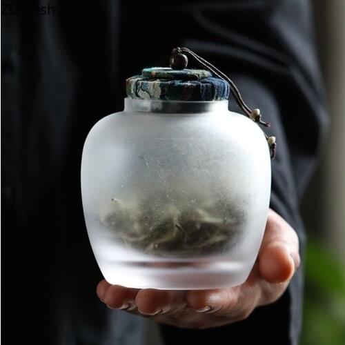500ml/700ml Japanese Style Glass Storage Jar Pu'er Tea Sealed Jar Chinese Household Tea Ceremony Tea Caddy Storage Container