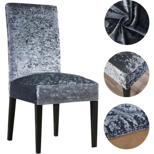 Super Soft And Delicate Velvet Chair Cover For Kitchen/Wedding Elastic Chair Covers Spandex Dining Room Chair Cover With Back