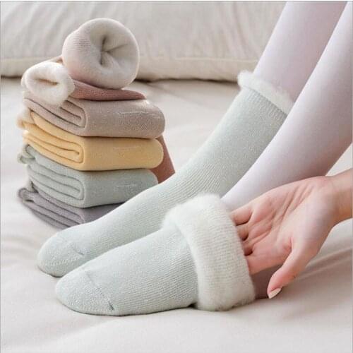 Warm Snow-Socks Thicken Velet-Boots Floor-Sleeping-Socks Cashmere Wool Winter Women Fashion New