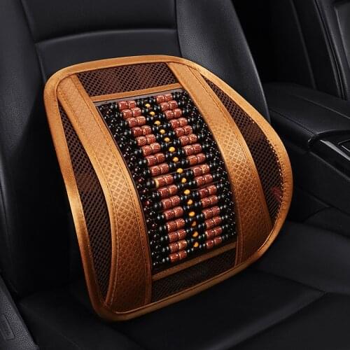 KKYSYELVA Wood bead Lumbar Support for office Chair Truck Vehicle Car Auto Supports Waist pillow cushion for car Back massager