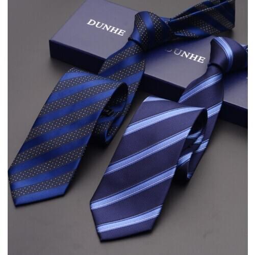 High Quality 2019 New Fashion Ties Men Business Worker 7cm Stripe Silk Tie Wedding Ties for men Designers Brand with Gift Box