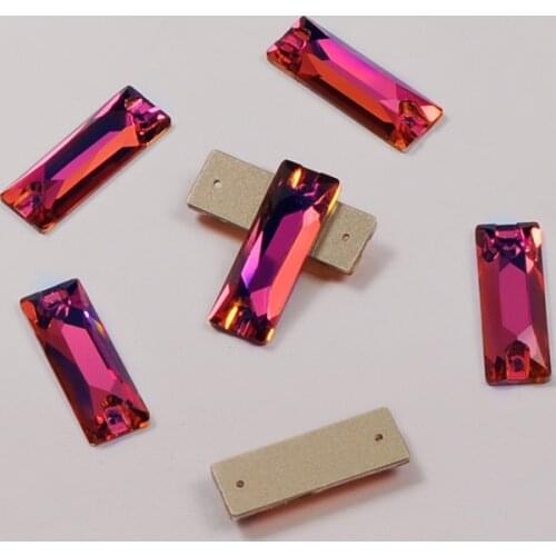 YANRUO Fuchsia 3255 Cosmic Baguette Crystal Sewing Rhinestones Sew on Stones Crystals Picture of Rhinestones